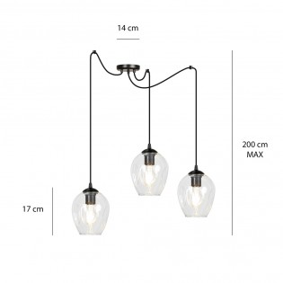 Pendant lamp Maranto Clear (3 lights)