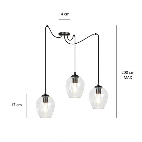 Pendant lamp Maranto Clear (3 lights)