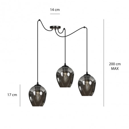 Pendant lamp Maranto Graphite (3 lights)