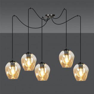 Pendant lamp Maranto Amber (5 lights)