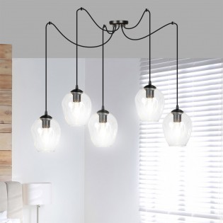 Maranto Transparente Pendelleuchte (5 Leuchten)