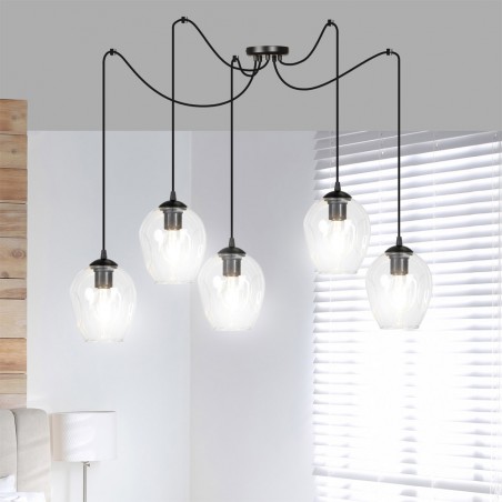 Maranto Transparente Pendelleuchte (5 Leuchten)