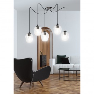 Maranto Transparente Pendelleuchte (5 Leuchten)
