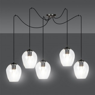 Maranto Transparente Pendelleuchte (5 Leuchten)