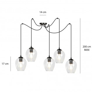 Pendant lamp Maranto Clear (5 lights)