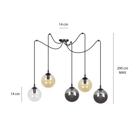 Pendant Lamp Fedora Mix (5 lights)