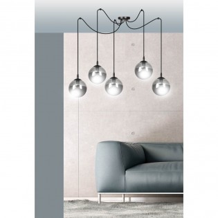 Pendant lamp Fedora Graphite (5 lights)