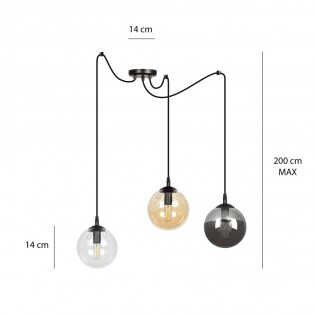 Pendant Lamp Fedora Clear (3 lights)