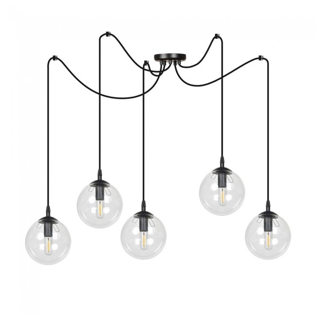 Hängeleuchte Fedora Transparent (5 Lichter)