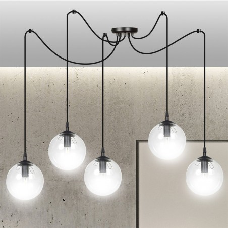 Pendant Lamp Fedora Clear (5 lights)