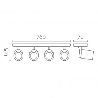 Ceiling track light Agres (4 Lights)