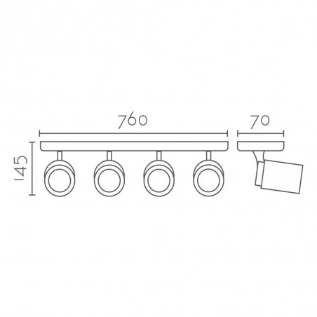 Ceiling track light Agres (4 Lights)