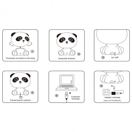 Dodo Panda LED-Tischlampe für Kinder (3W)