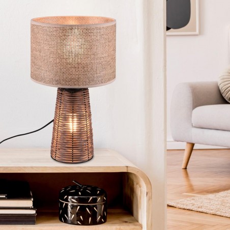 Tischlampe aus Stroh