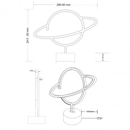 LED Table Lamp Planet (1.60W)