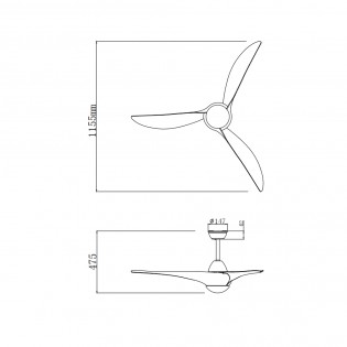 Alesund CCT LED-Deckenventilator (20W)