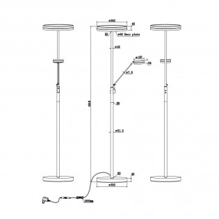 Franklin LED Stehleuchte (35W+6,5W)