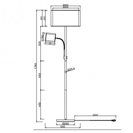 Floor lamp Burton (2 Lights)