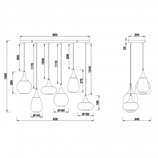 Lumina Pendelleuchte (6 Leuchten)