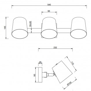 Ceiling track light Bell (3 Lights)