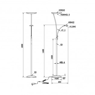 Granby LED-Stehleuchte (29W+6,5W)