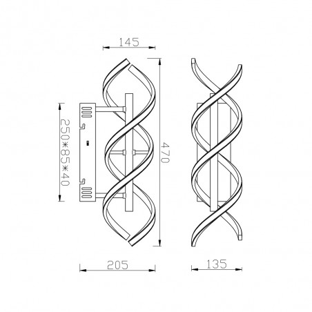 LED Wall Lamp Sequence Dimmable (22W)