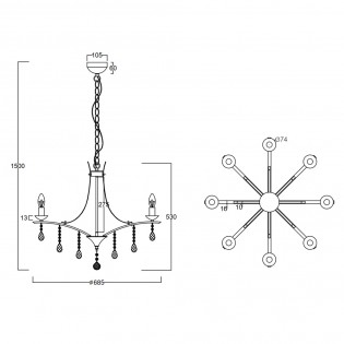 Chandelier Lucerna (8 lights)