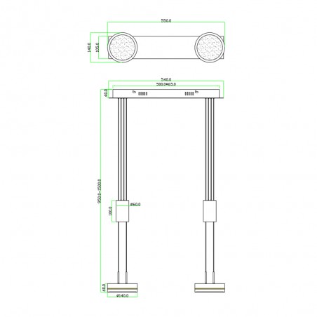 Franklin Dimmbare LED-Deckenleiste (2x9W)