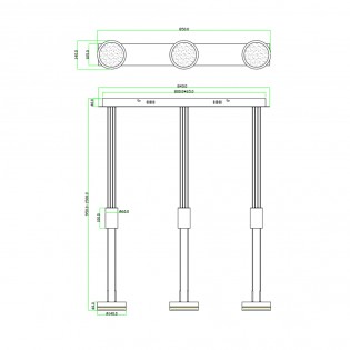 Franklin Dimmbare LED-Deckenleiste (3x9W)
