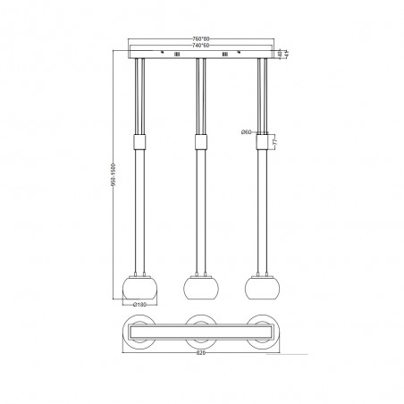 LED Ceiling Track Lamp Madison Dimmable (3x8W)