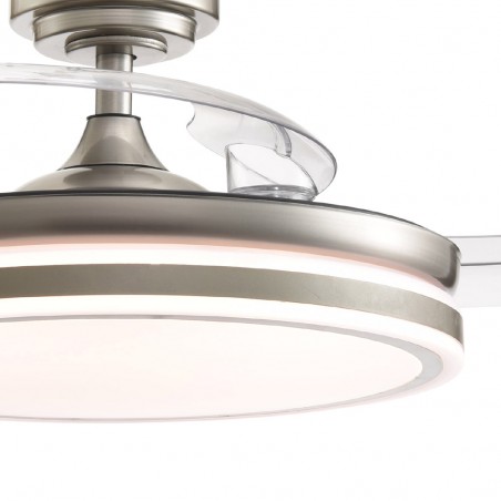 LED fan with retractable blades Perla Nickel CCT (72W)
