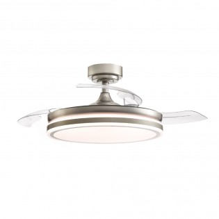 LED-Ventilator mit klappbaren Flügeln Perla Nickel CCT (72W)