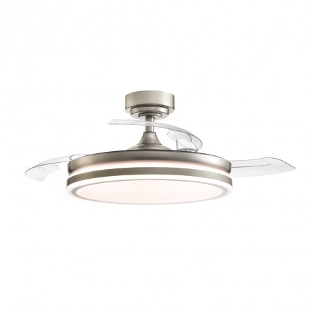 LED fan with retractable blades Perla Nickel CCT (72W)