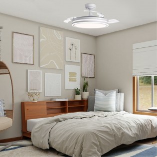 LED-Ventilator mit klappbaren Flügeln Pearl White CCT (72W)