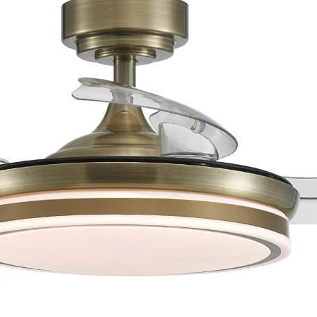 LED-Ventilator mit einziehbaren Flügeln Perla Mini Leather CCT (35W)