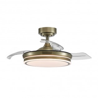 LED-Ventilator mit einziehbaren Flügeln Perla Mini Leather CCT (35W)