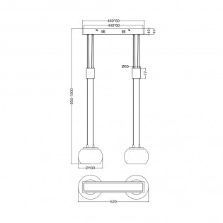 LED-Deckenleuchte Madison Opal Dimmbar (2x8W)