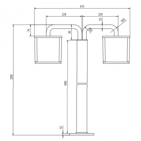 Outdoor Post Lamp Led Cubango (2 Lights)
