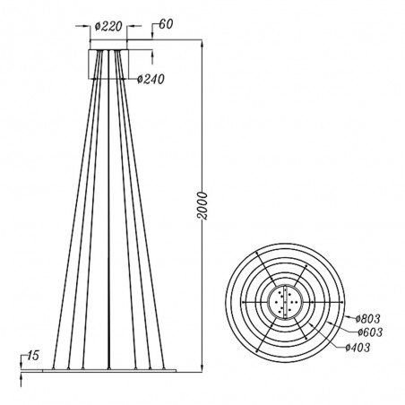 Pendant lamp Led Durban (75W)