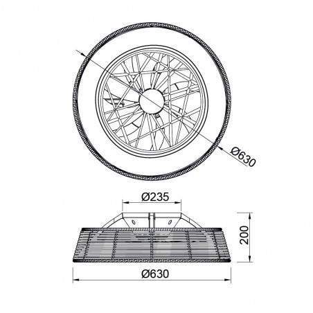 Indonesien LED-Deckenventilator (70W)