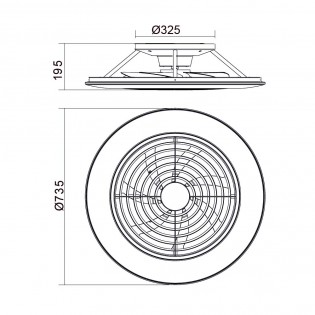 LED Ceiling Flush Fan Alisio XL (95W)