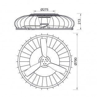 Natur LED-Deckenventilator (75W)