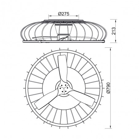 LED-Deckenventilator Natur (75W)