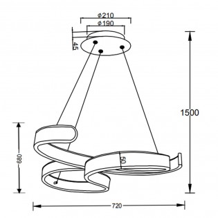 Pendant lamp Led Francis (48W)