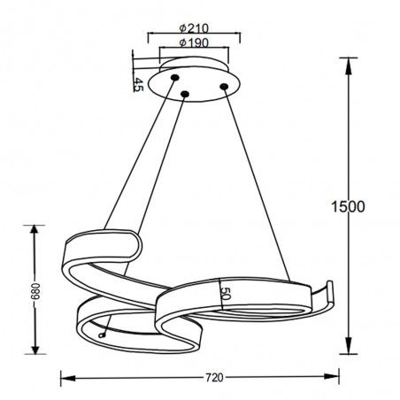 Pendant lamp Led Francis (48W)
