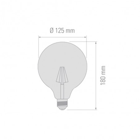 Light bulb LED Globe 125 caramel (6W-warm)