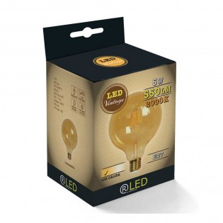 Light bulb LED Globe 125 caramel (6W-warm)