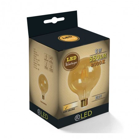 Light bulb LED Globe 125 caramel (6W-warm)