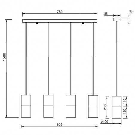 Pendant lamp Robin (4 Lights)