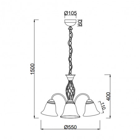 Chandelier Rustica (3 Lights)